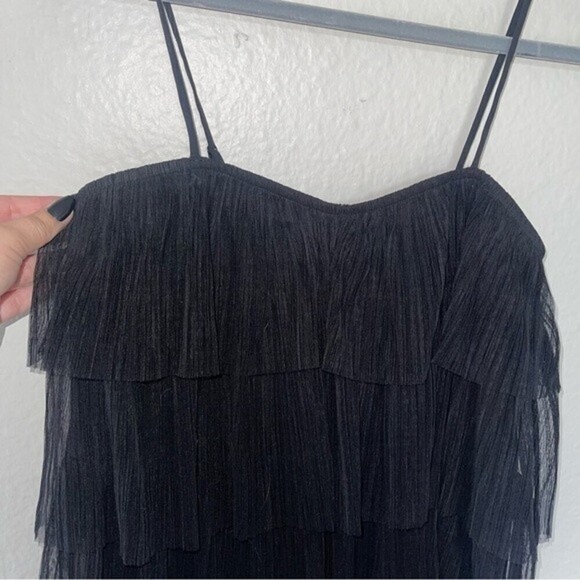 tularosa lakeside black ruffle tiered mini dress womens size XS - Picture 7 of 10